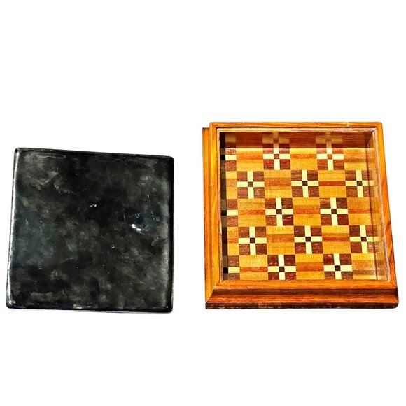 Sakura Cherry Blossom Enamel & Wooden Box With enamel Lid - Picture 3 of 12